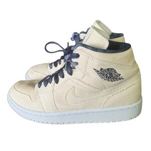 Nike Air Jordan 1 Mid SE Womens Size 8 Shoes Sanddrift Sail Navy DM9126-104